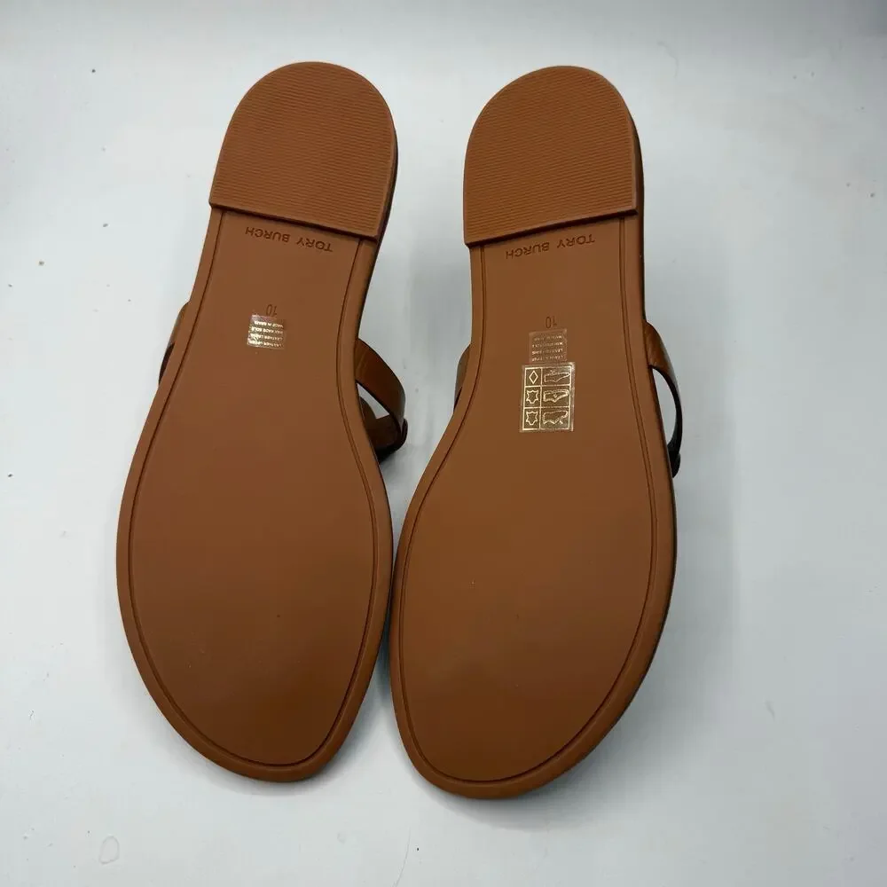 NEW NWT Tory Burch Miller Soft Calf Leather Sandals in Miele US 10